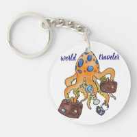 Travel Vacation Cartoon Illustration Funny Octopus