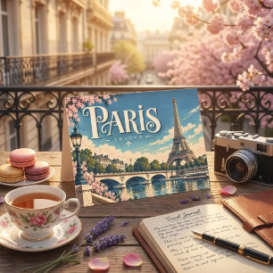 Travel vacation France, Eiffel tower Postcard