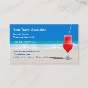 Travel Vacation Specialist Tropical Theme Business Card