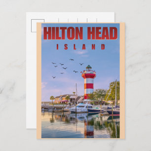 Travel vintage Hilton Head Island lighthouse gifts Postcard