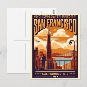 Travel Vintage San Francisco, CA couple gifts Postcard