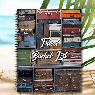 Travel Vintage Suitcase Colourful Wanderlust Notebook