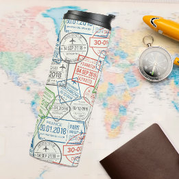 Travel Visa Stamp Thermal Tumbler