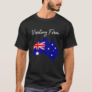 Travel Visiting From Australia Border Flag Map Aus T-Shirt