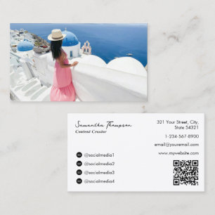 Travel Vlogger Blogger Influencer Full Photo Business Card