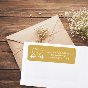 Travel Wedding Aeroplane Aviation Return Address 