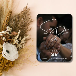 Travel Wedding Aeroplane Heart Modern Save The Dat Magnet