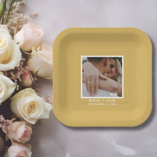 Travel Wedding Airplane Heart Modern Aviation Paper Plate