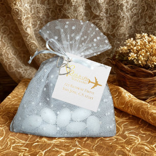 Travel Wedding Airplane & Hearts Modern Aviation Favour Tags