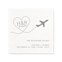 Travel Wedding Bridal Shower Custom Aeroplane Hear