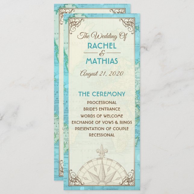 Travel Wedding Program Invitation (Front/Back)