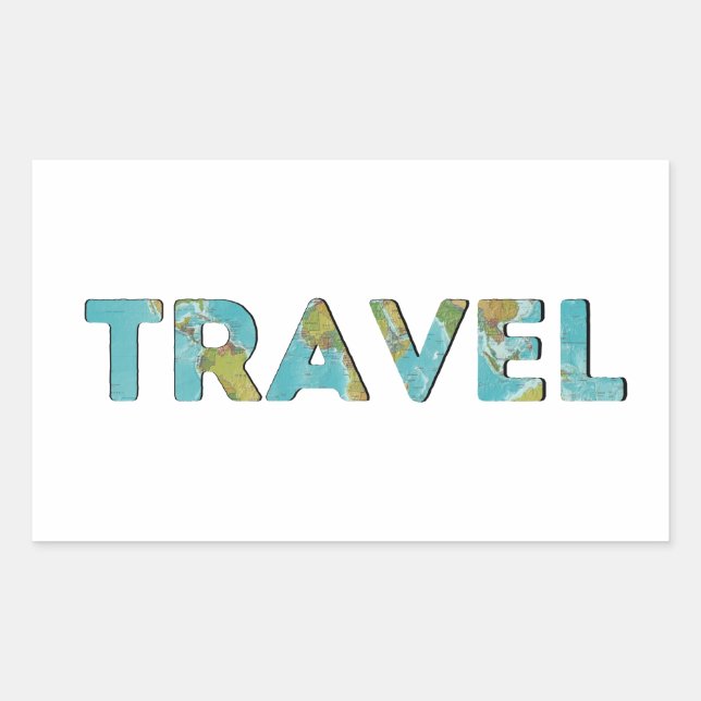 travel world map, Explore the World Map Rectangular Sticker (Front)