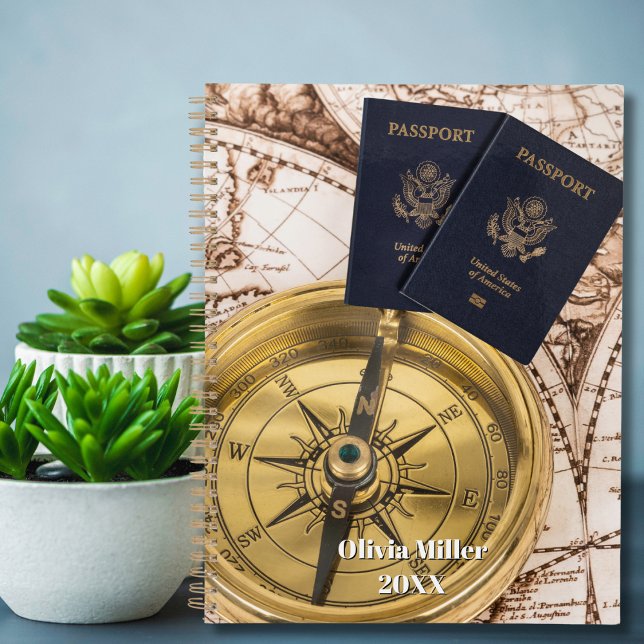 Travel World Map Passport Compass Stylish  Planner (Creator Uploaded)