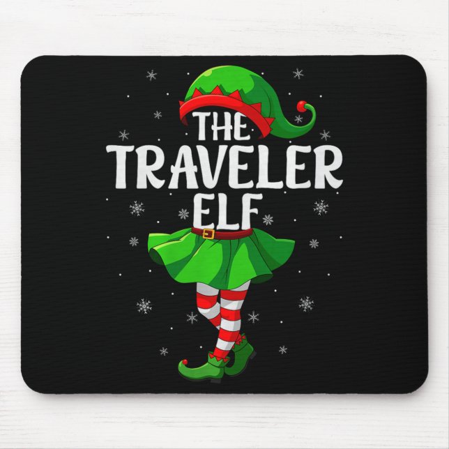 Traveler Elf Christmas Girls Women Elf Squad Xmas  Mouse Pad (Front)