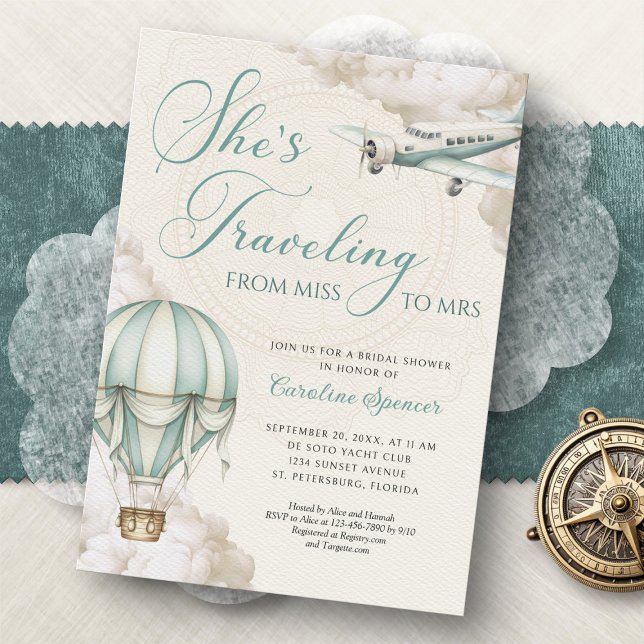 Traveling Adventure Bridal Shower Invitation (Creator Uploaded)