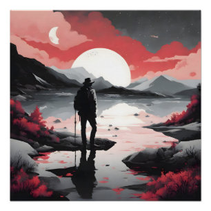 Traveller at Dusk Poster