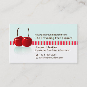 Traveller backpacker fruit picker business card