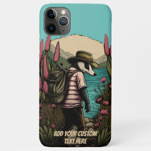 Traveller Badger in wildflower Cottagecore Custom Case-Mate iPhone Case