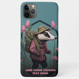 Traveller Badger in wildflower Cottagecore Custom Case-Mate iPhone Case
