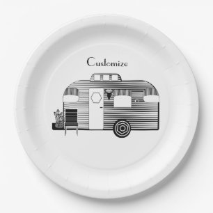 Traveller Camper Caravan Thunder_Cove  Paper Plate