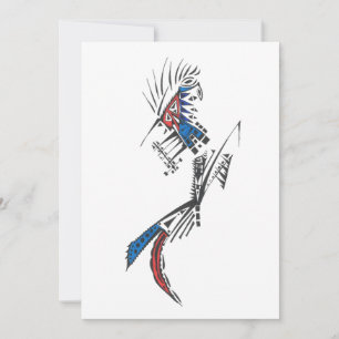 Traveller Colourful Abstract Tribal Tattoo Art Thank You Card