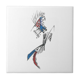 Traveller Colourful Abstract Tribal Tattoo Art Tile