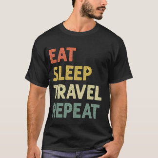 Traveller Eat Sleep Travel Repeat Vintage T-Shirt