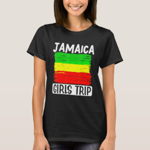 Traveller Flight Vacation Jamaica Girls Trip Flag T-Shirt