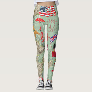 Traveller lover design World maps united states Leggings