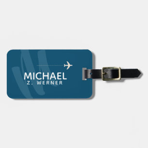 Traveller Name on Blue Luggage Tag