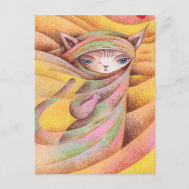 Travelling cat postcard (Front)