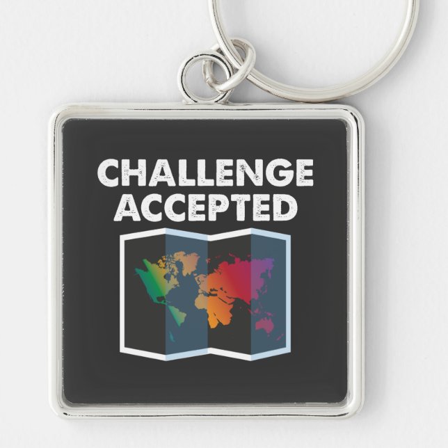 Travelling - Challenge Accepted Key Ring (Front)