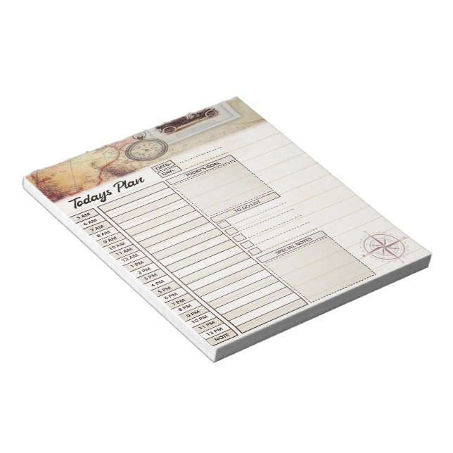 Travelling day planner notepad (Angled)