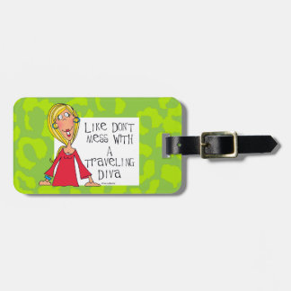Travelling Diva Luggage tag green