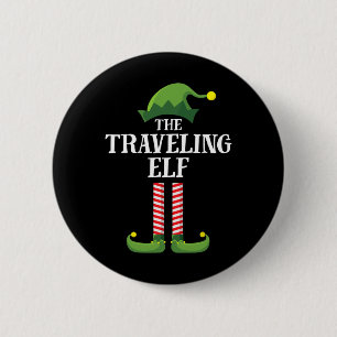 Travelling Elf Matching Family Group Christmas Par 6 Cm Round Badge