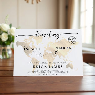 Travelling from Engaged to Married Bridal Shower Invitation