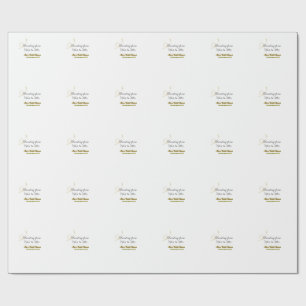Travelling from Miss to Mrs bridal shower add name Wrapping Paper