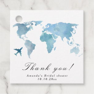Travelling from Miss to Mrs Bridal Shower Favour Tags