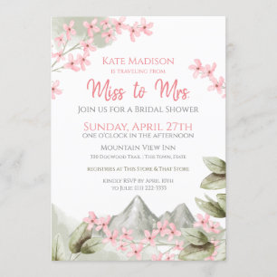 Travelling from Miss to Mrs. Bridal Shower Invitation