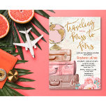 Travelling from Miss to Mrs Bridal Shower Invitation<br><div class="desc">Travelling from Miss to Mrs. Travel Themed Suitcase Map Atlas Floral Bridal Shower Glitter Confetti Invitation</div>