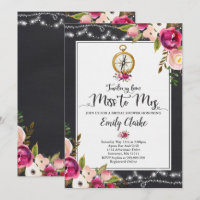 Travelling From Miss To Mrs Bridal Shower Invite