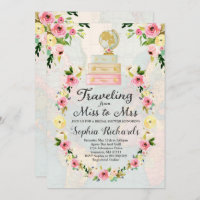 Travelling From Miss To Mrs Bridal Shower Invite