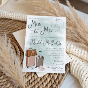 Travelling from Miss to Mrs. Modern Luggage Invitation