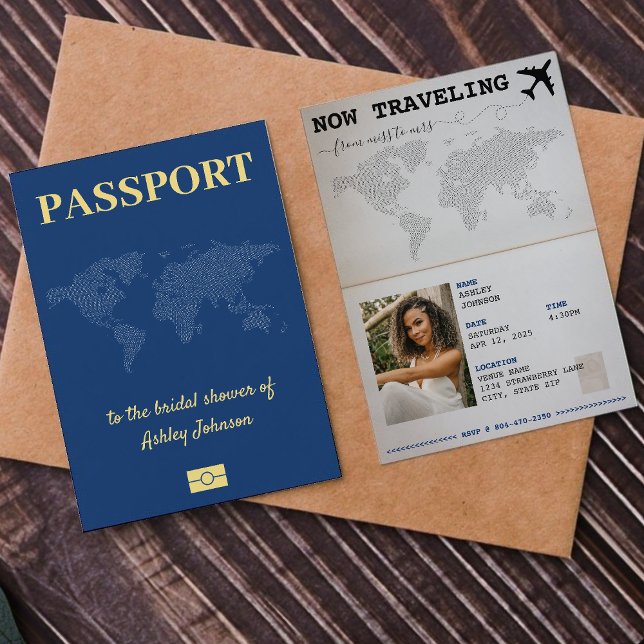 Travelling From Miss to Mrs Passport Bridal Shower Invitation (Traveling From Miss to Mrs Passport Bridal Shower Invitation
)