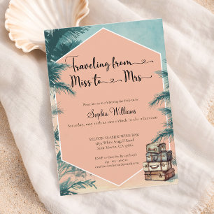 Travelling from Miss to Mrs tropical bridal shower Invitation