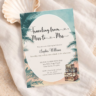 Travelling from Miss to Mrs tropical bridal shower Invitation