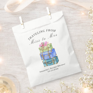 Travelling from Miss to Mrs Vintage Bridal Shower Favour Bags