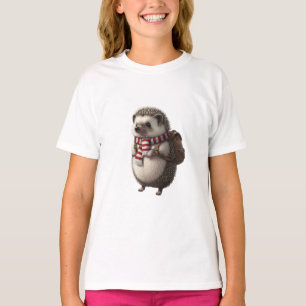 Travelling Hedgehog Backpack Scarf Kids T-Shirt