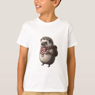 Travelling Hedgehog Backpack Scarf Kids T-Shirt