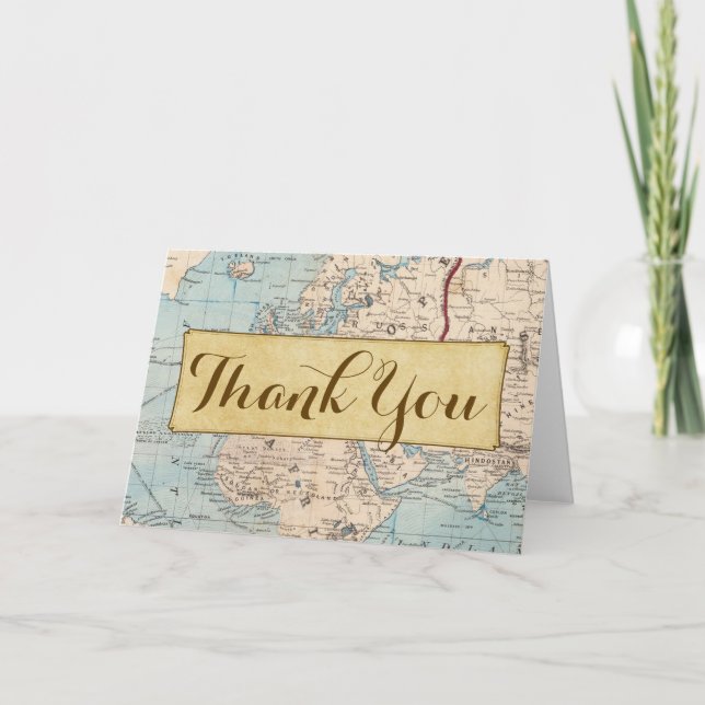 Travelling Map Matching Thank You Card (Front)